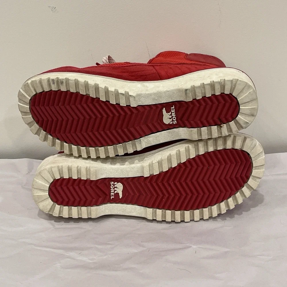 Womens Red Sorel Tivoli Winter Boot Sz 7.5 Lace Up,‎ Nice Used Condition